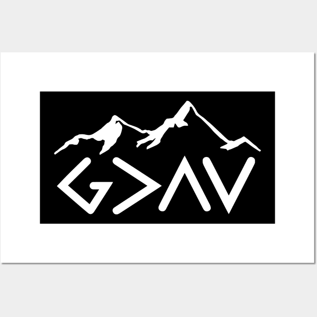 God is greater than highs and lows design Wall Art by colorbyte